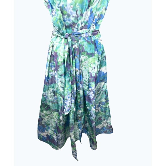 Sara Campbell Ashley Floral Halter Neck Button-Down Maxi Dress W/ Belt Size 12 - Picture 15 of 15